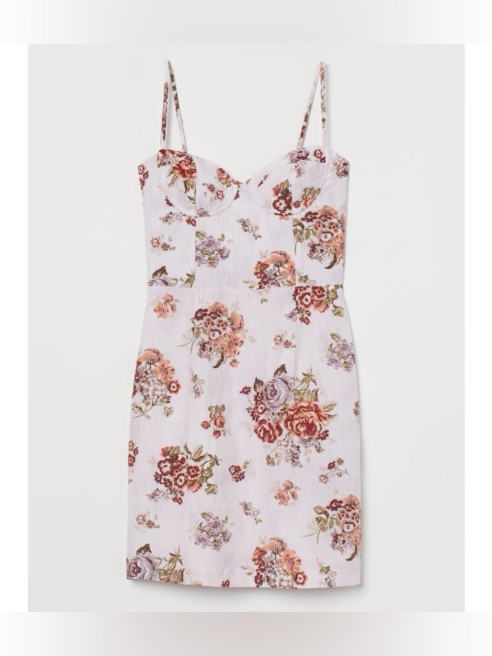 BROCK COLLECTION x H&M Floral Bustier Midi Dress in White with Rose